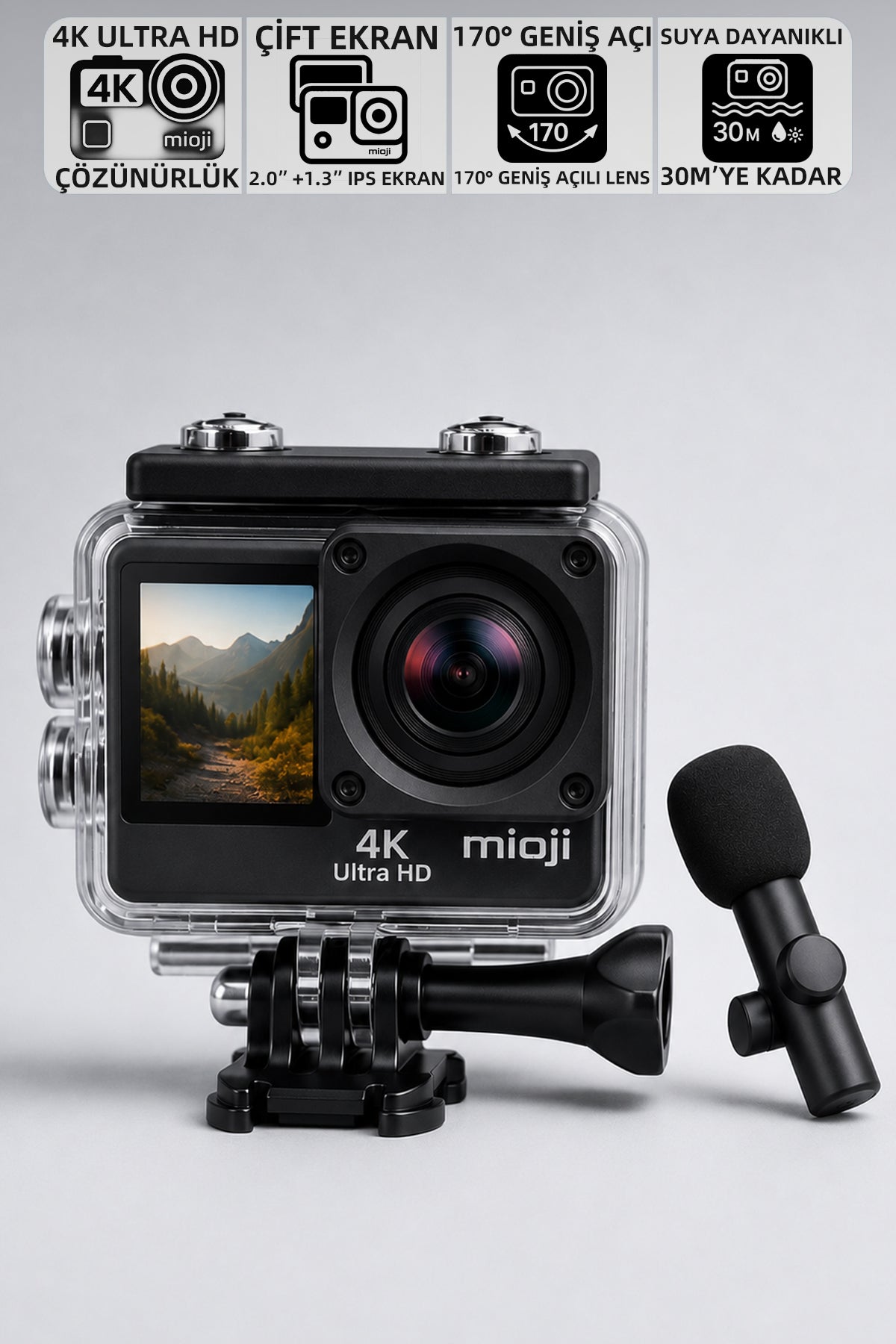 Mioji Action 12X 4K 60FPS 20MP Aksiyon Kamerası