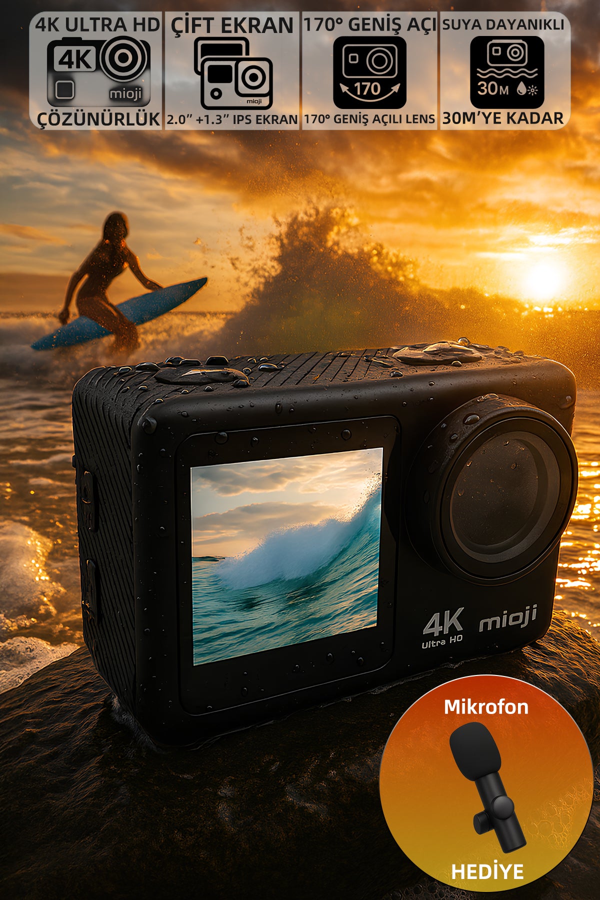 Action 12X 4K 60FPS 20MP Aksiyon Kamerası