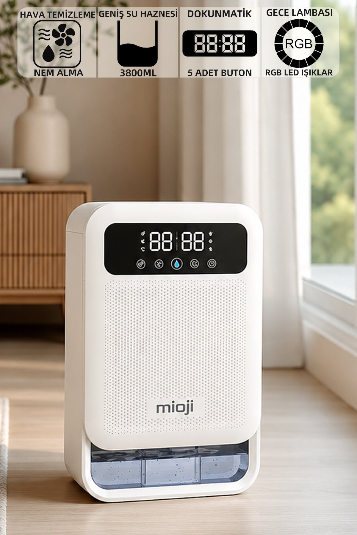 Mioji 30NEC Pro Nem Alma ve İyon Hava Temizleme Cihazı Beyaz