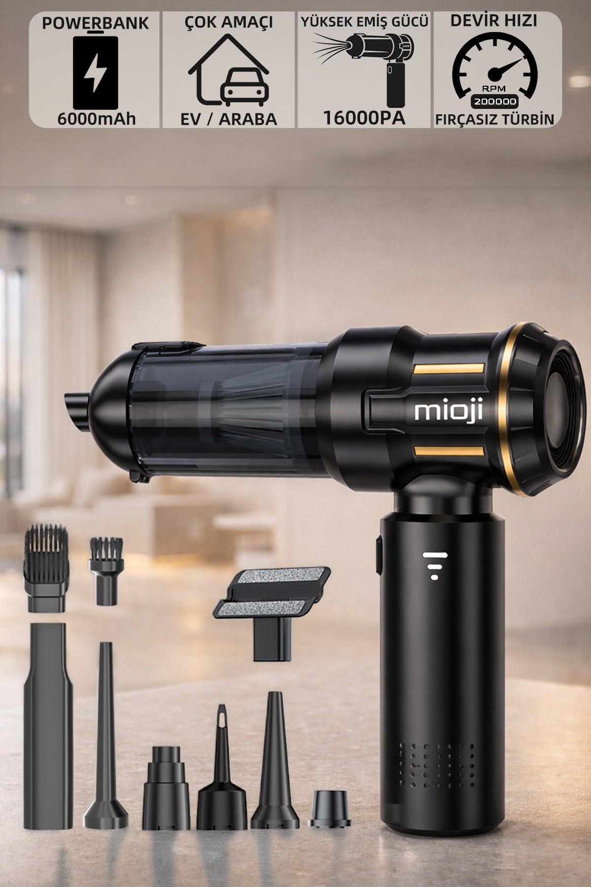 mioページ Mio 8 Plus Şarjlı Süpürge ve Hava Üfleme Cihazı Siyah – Mioji