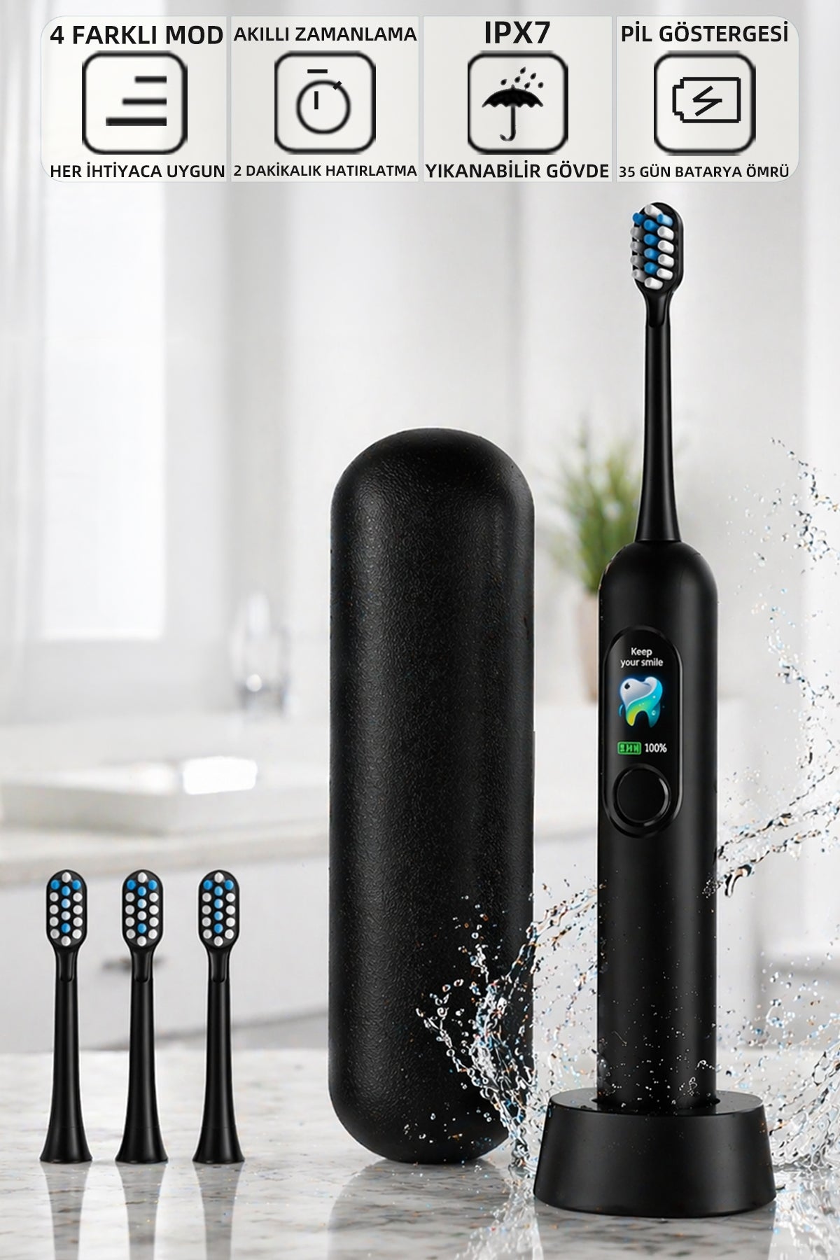 Mioji Oral B8 Care Diş Fırçası Siyah