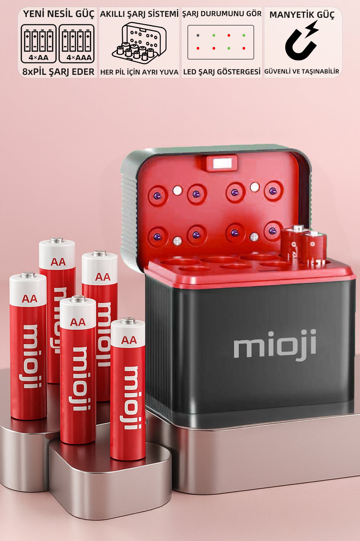 Mioji BT12 Pil Şarj Cihazı Siyah