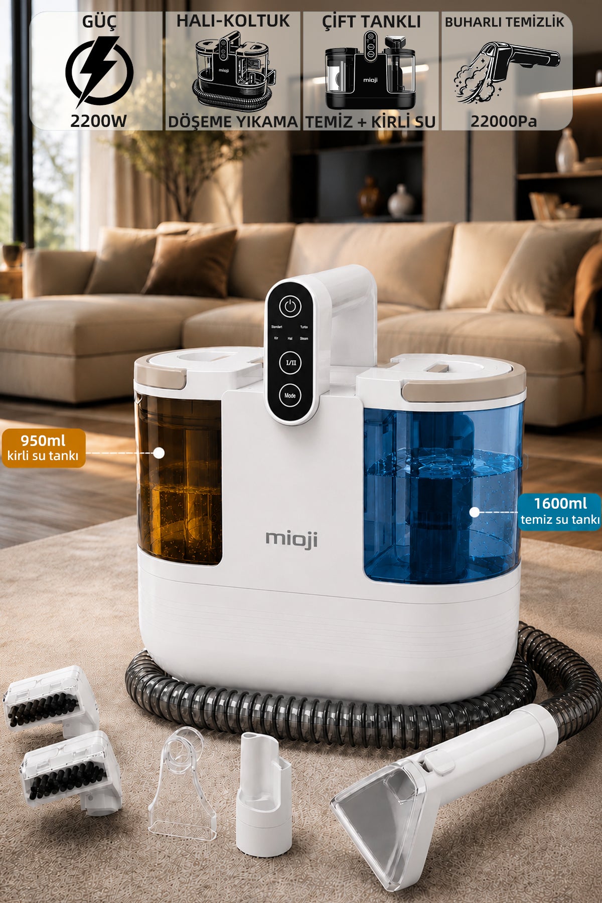 TOSEI KOKI MUSE SIX Ⅱ G0318-0130-373-1v Mio CN10 Pro Buharlı Halı ve Koltuk Yıkama Makinesi – Mioji