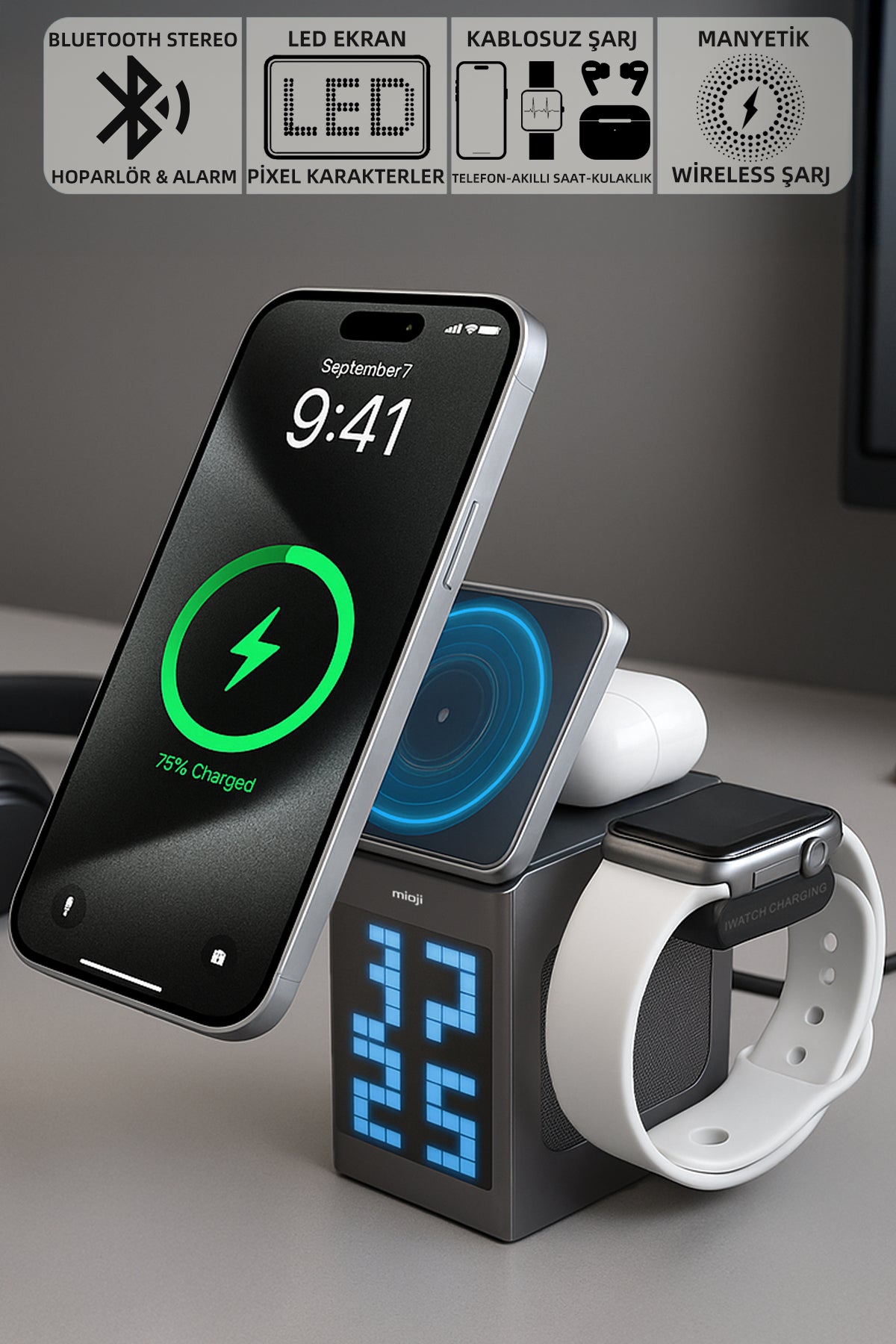 Mio Cube 5 Kablosuz Telefon Tutucu Siyah