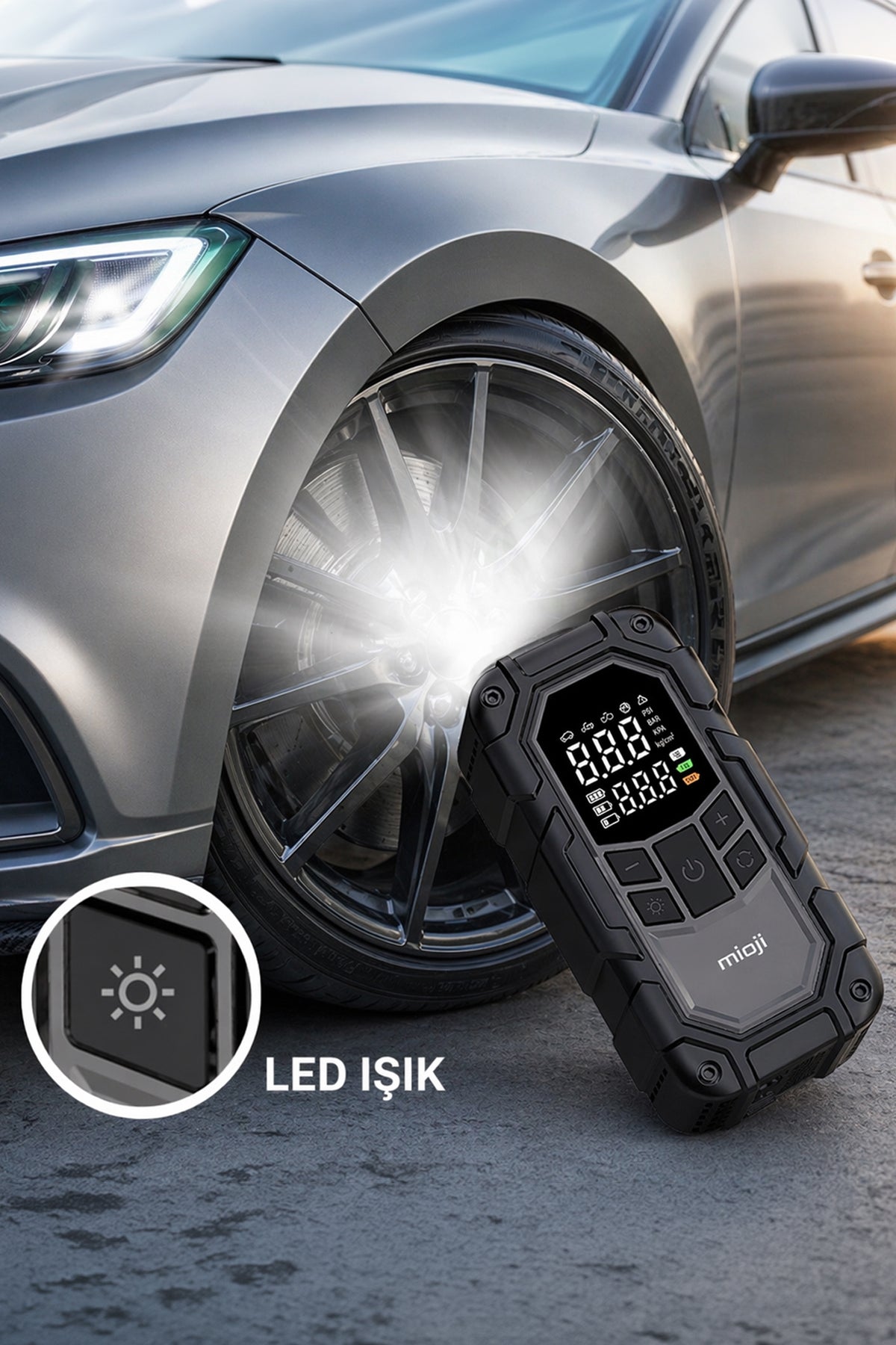 Mio D8H Plus 2000A 16000mAh Akü Takviye+Hava Pompası+LED Fener+Powerbank