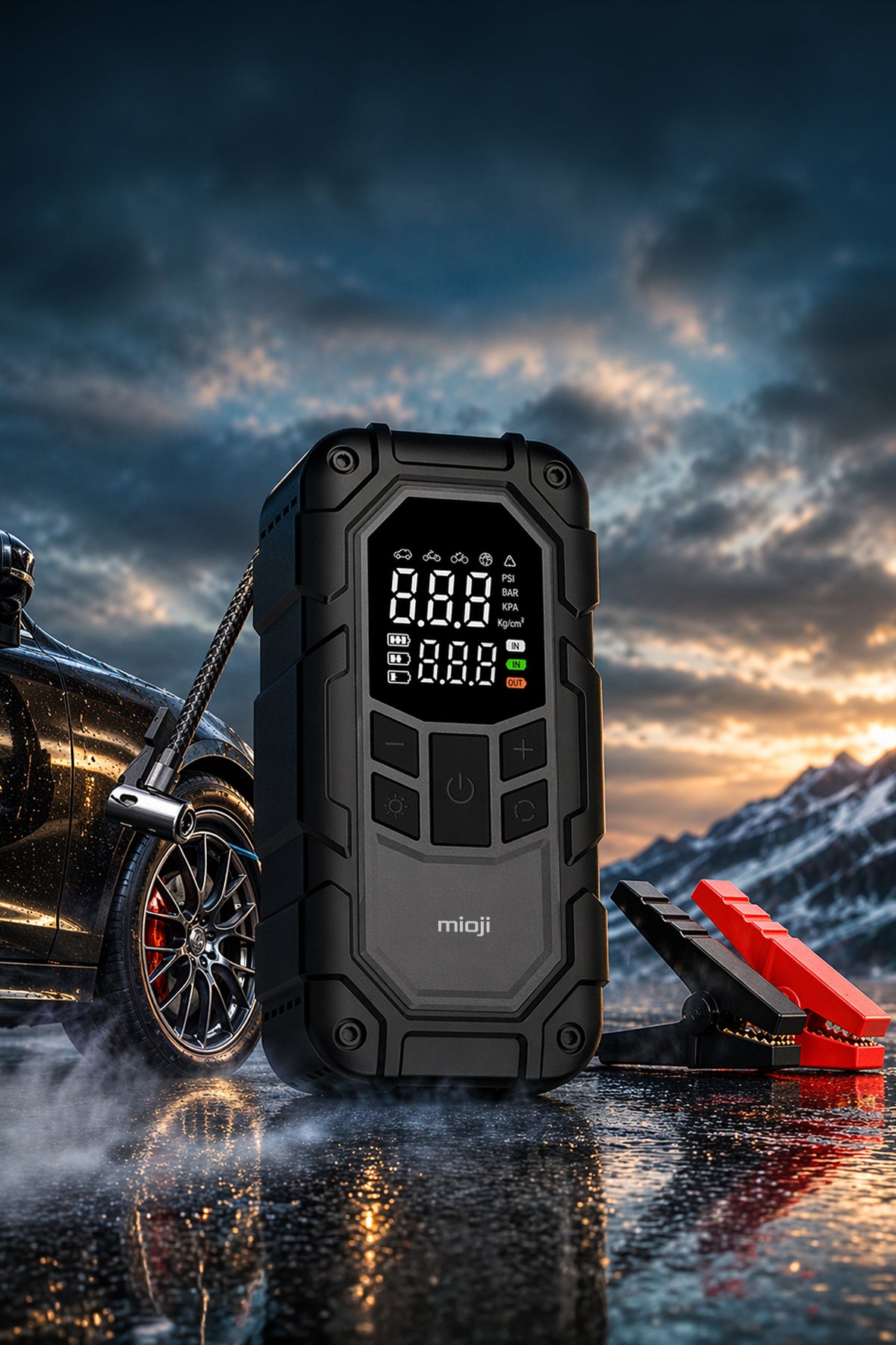 Mio D8H Plus 2000A 16000mAh Akü Takviye+Hava Pompası+LED Fener+Powerbank