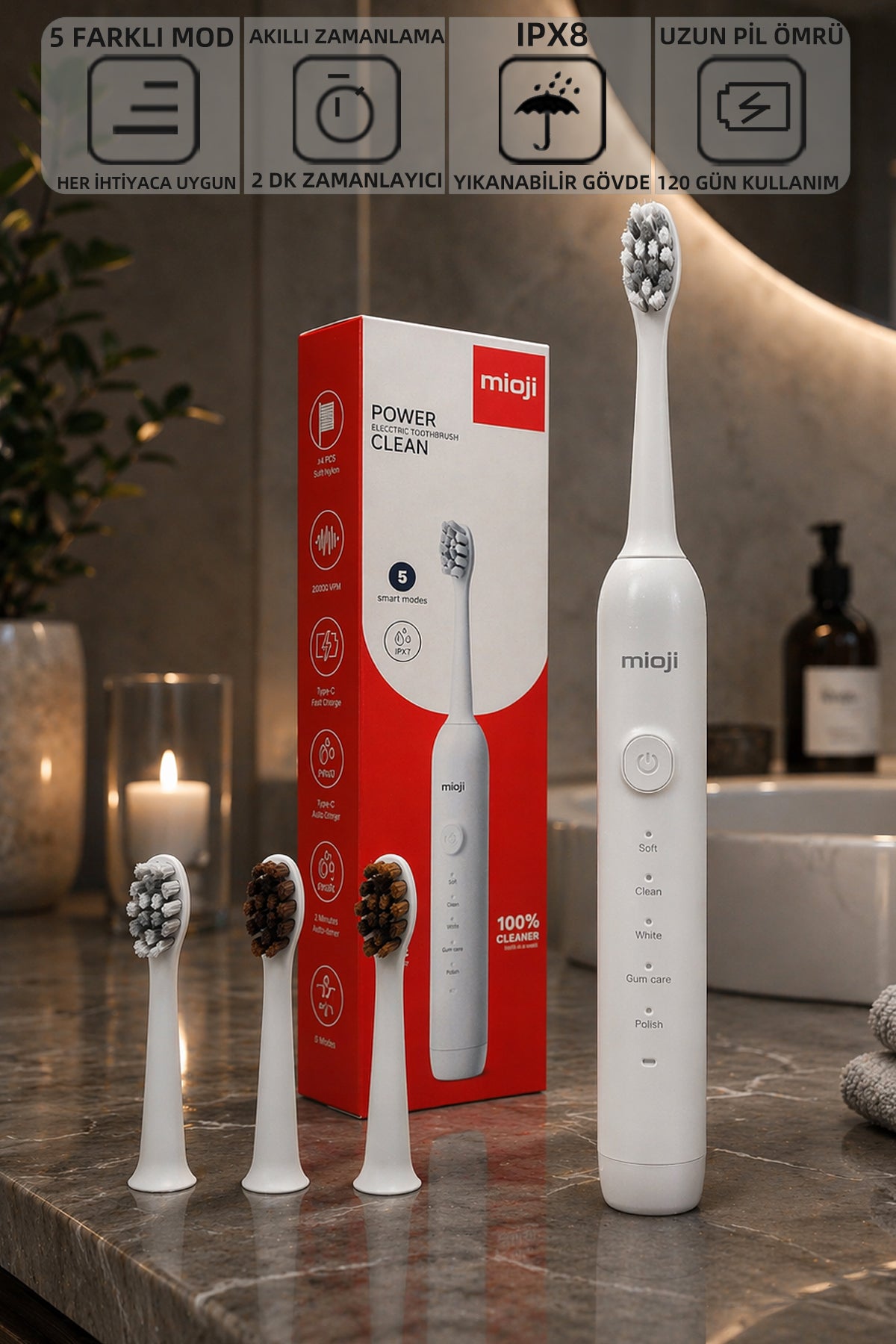 Mioji Oral B1 Diş Fırçası Beyaz