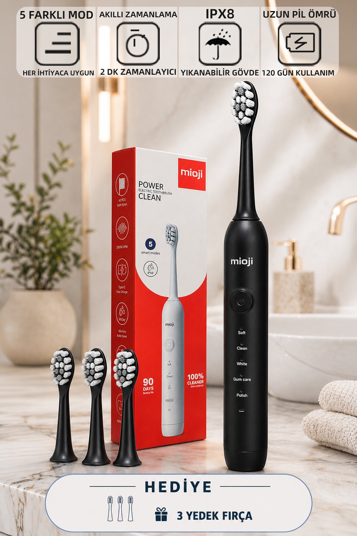 Mioji Oral B1 Diş Fırçası Siyah