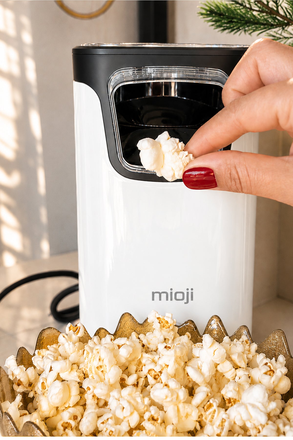Mioji POPX1 Mısır Patlatma Makinesi Beyaz