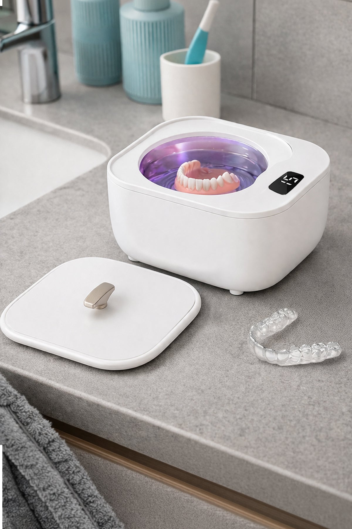 Mioji UV2C Takma Diş ve Şeffaf Plak Temizleme Cihazı Beyaz