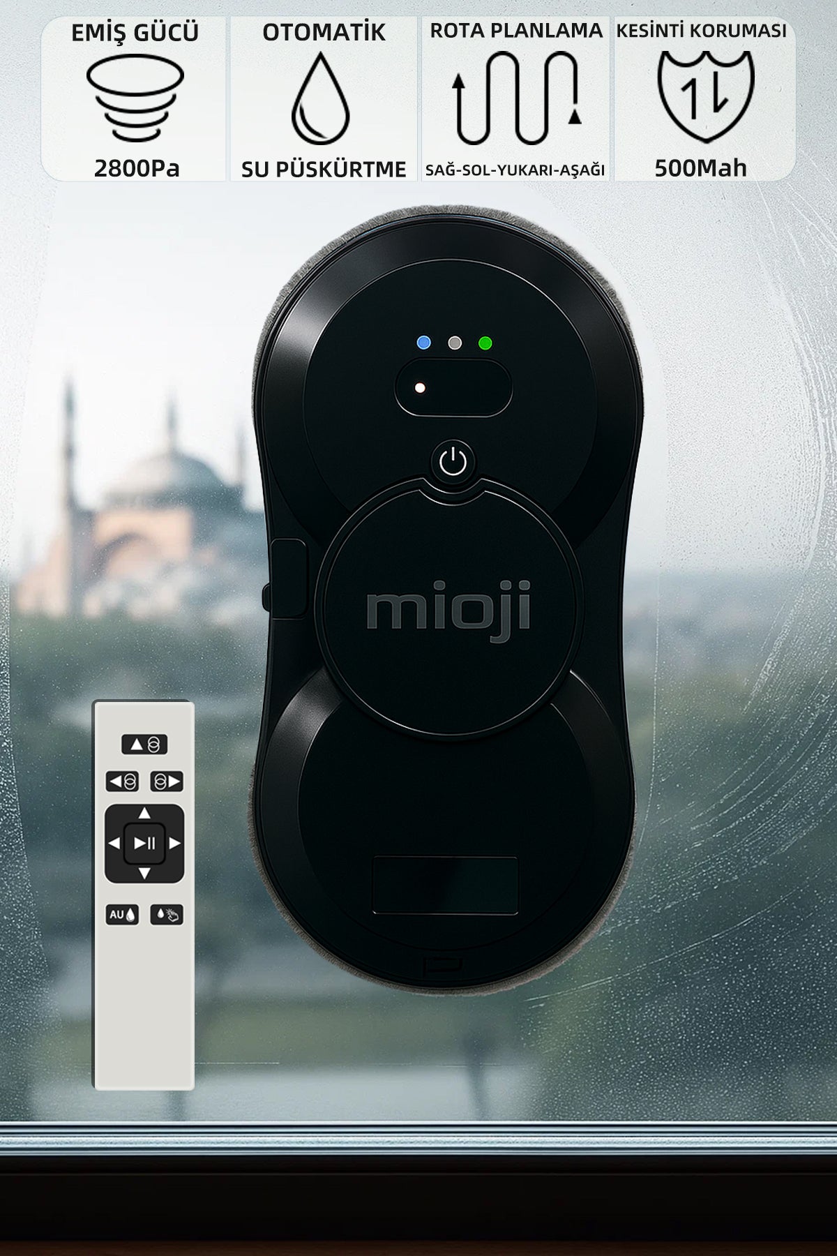 VLR2 Cam Temizleme Robotu Siyah