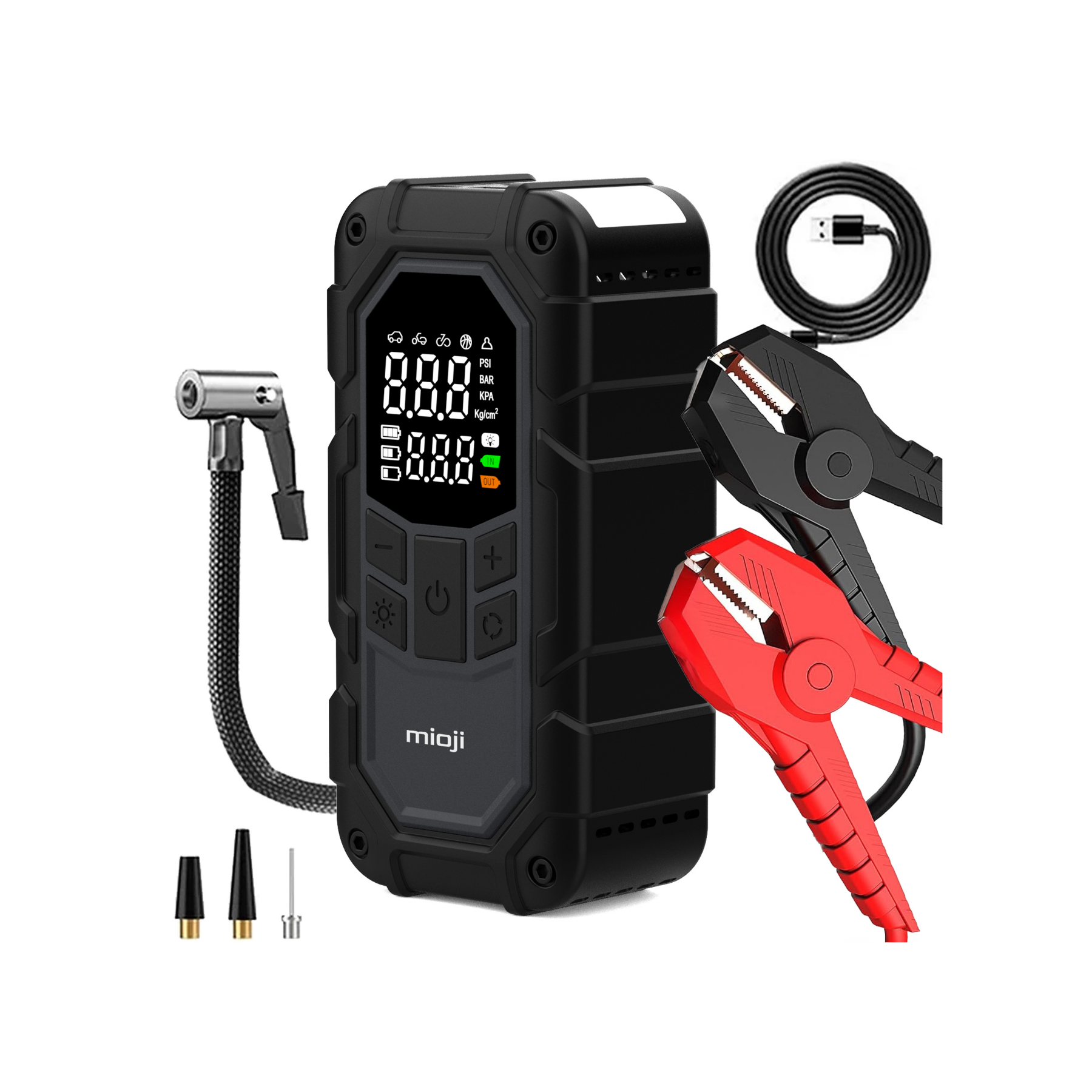 Mio D8H Plus Akü Takviye+Hava Pompası+LED Fener+Powerbank
