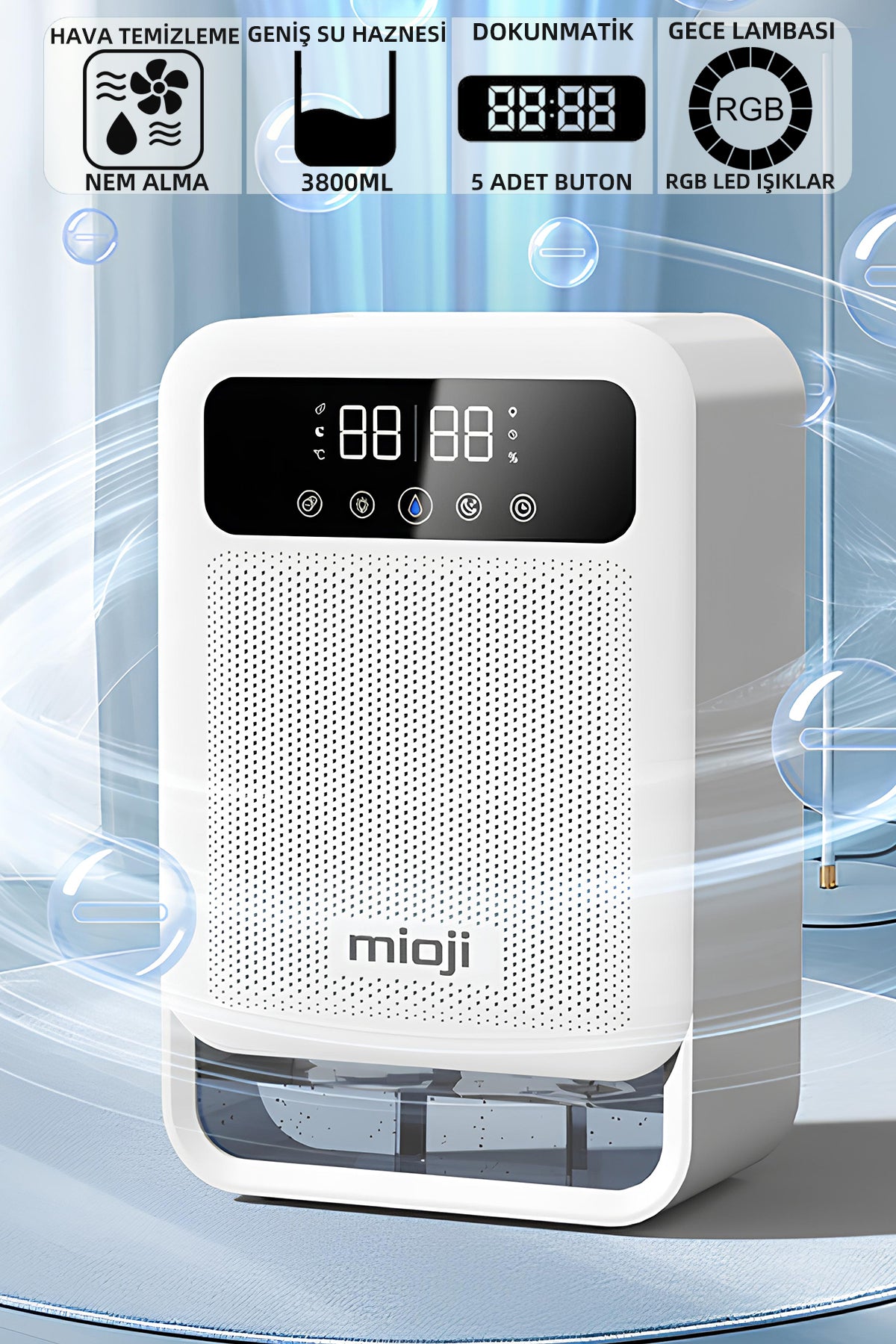 Mioji Mio 30NEC Pro Nem Alma ve İyon Hava Temizleme Cihazı Beyaz