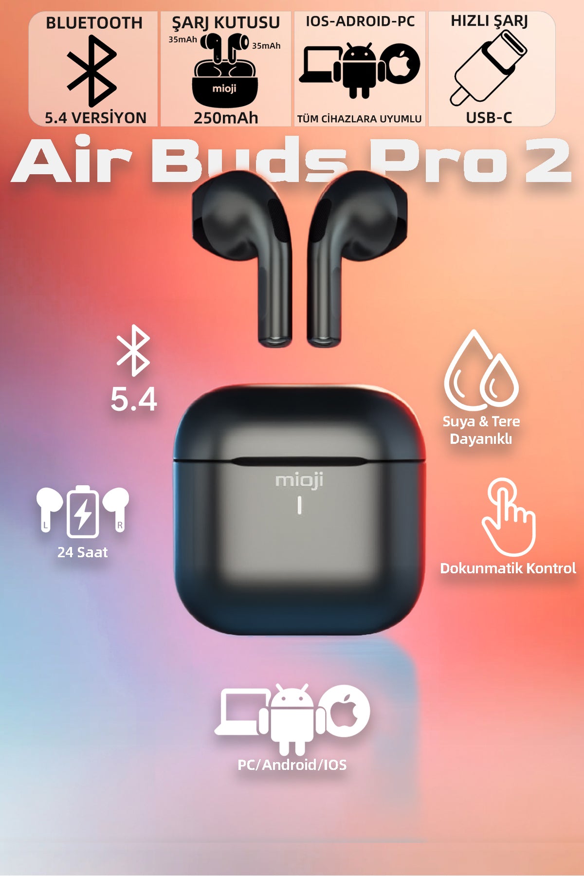 Airbuds Pro 2 Bluetooth Kulaklık Siyah