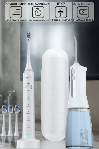Mioji Oral B6 Care 4-in-1 Ağız Bakım Seti Beyaz