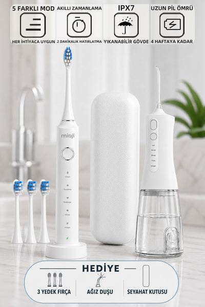 Mioji Oral B6 Care 4-in-1 Ağız Bakım Seti Beyaz