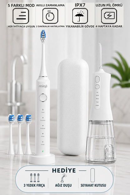 Mioji Oral B6 Care 4-in-1 Ağız Bakım Seti Beyaz