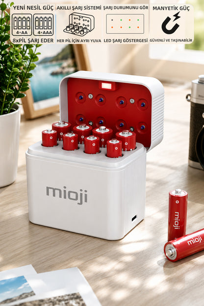 Mioji BT12 Pil Şarj Cihazı Beyaz