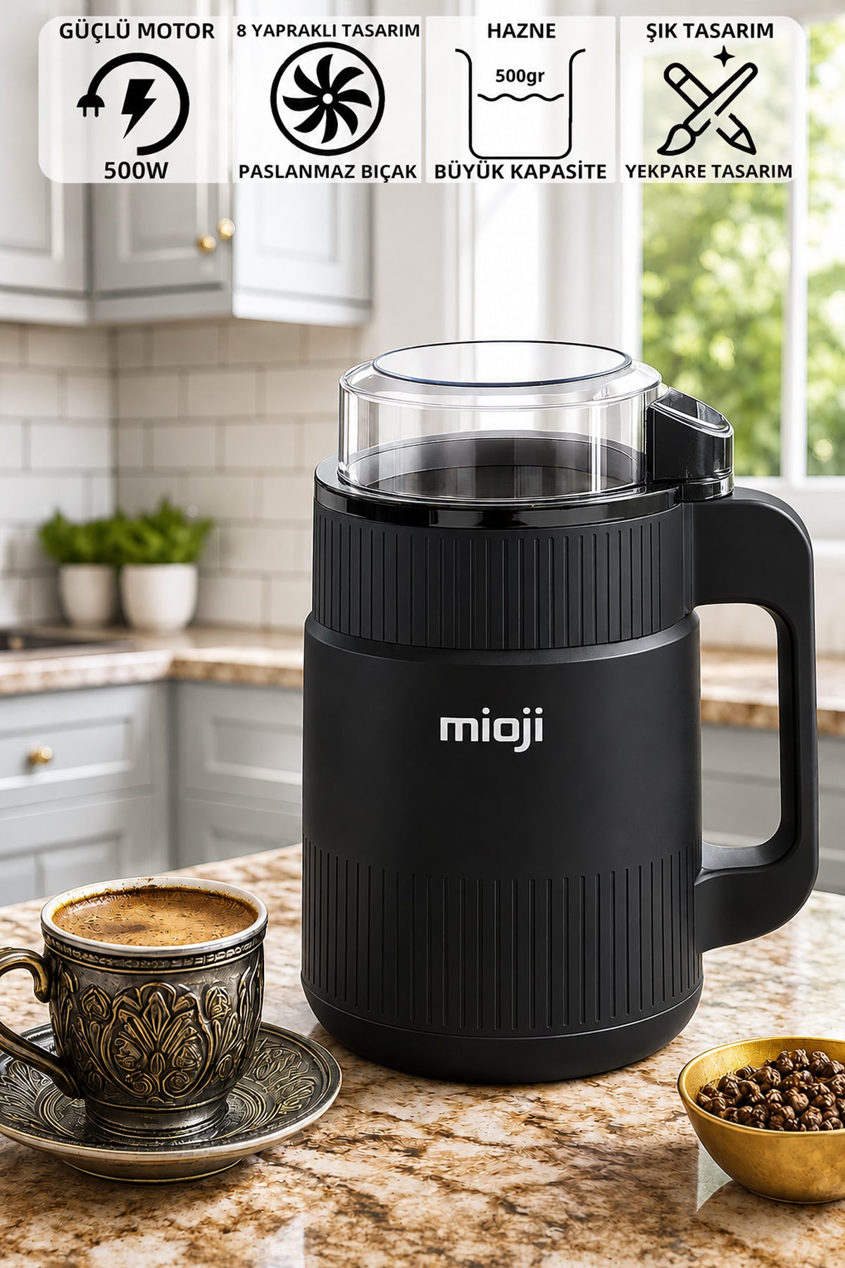 Mioji CG34 Baharat ve Kahve Öğütücü Siyah