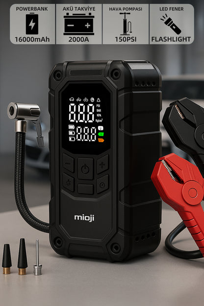 Mio D8H Plus Akü Takviye+Hava Pompası+LED Fener+Powerbank