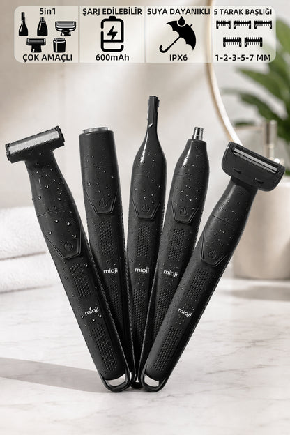 Mioji K88 Şarj Edilebilir 5 in1 Epilatör Siyah
