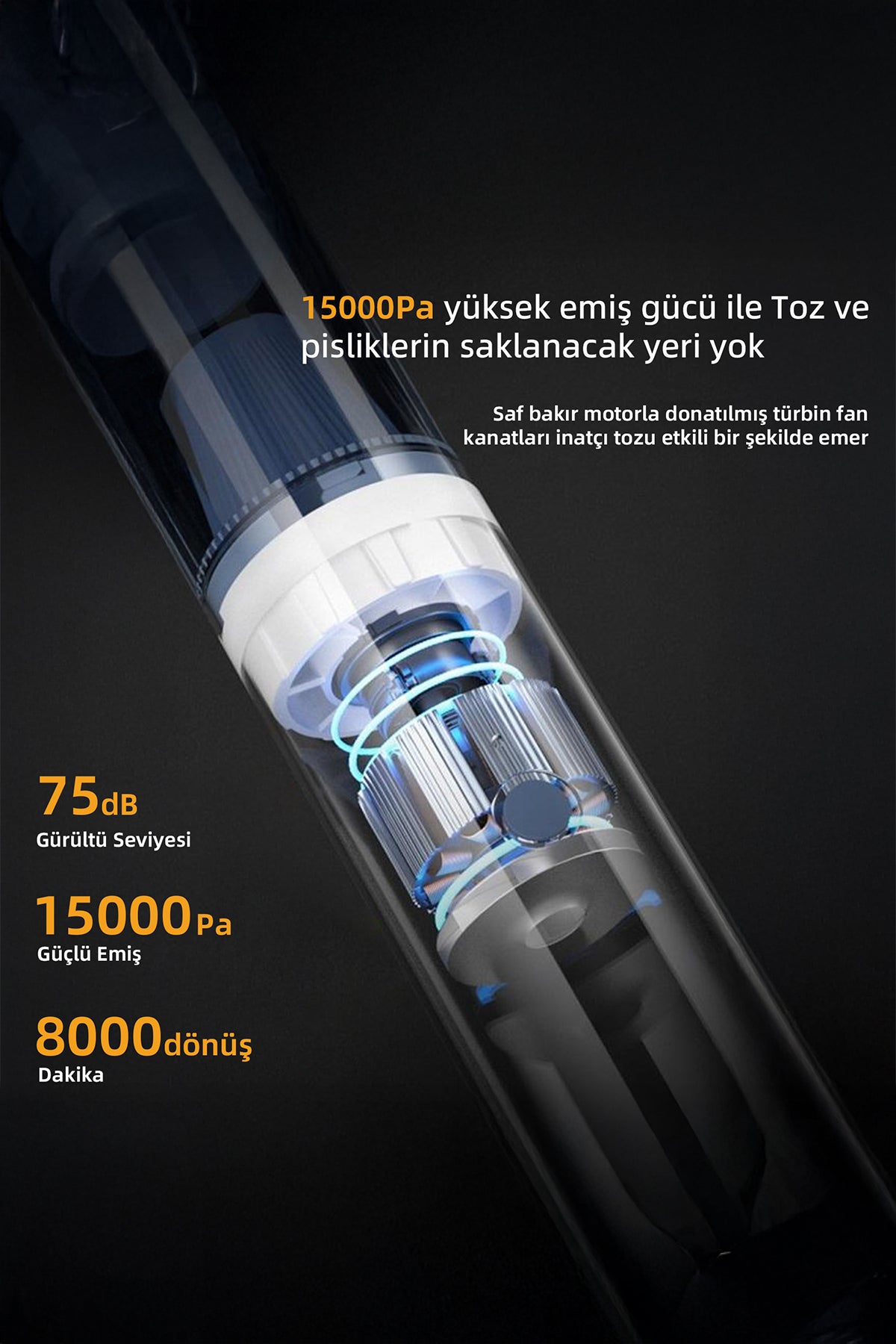 Mio 3C Araç Süpürgesi Siyah