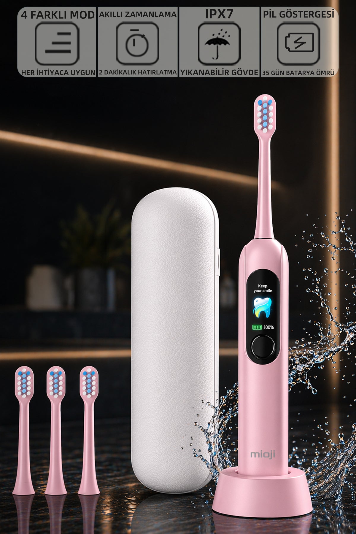 Mioji Oral B8 Care Diş Fırçası Pembe