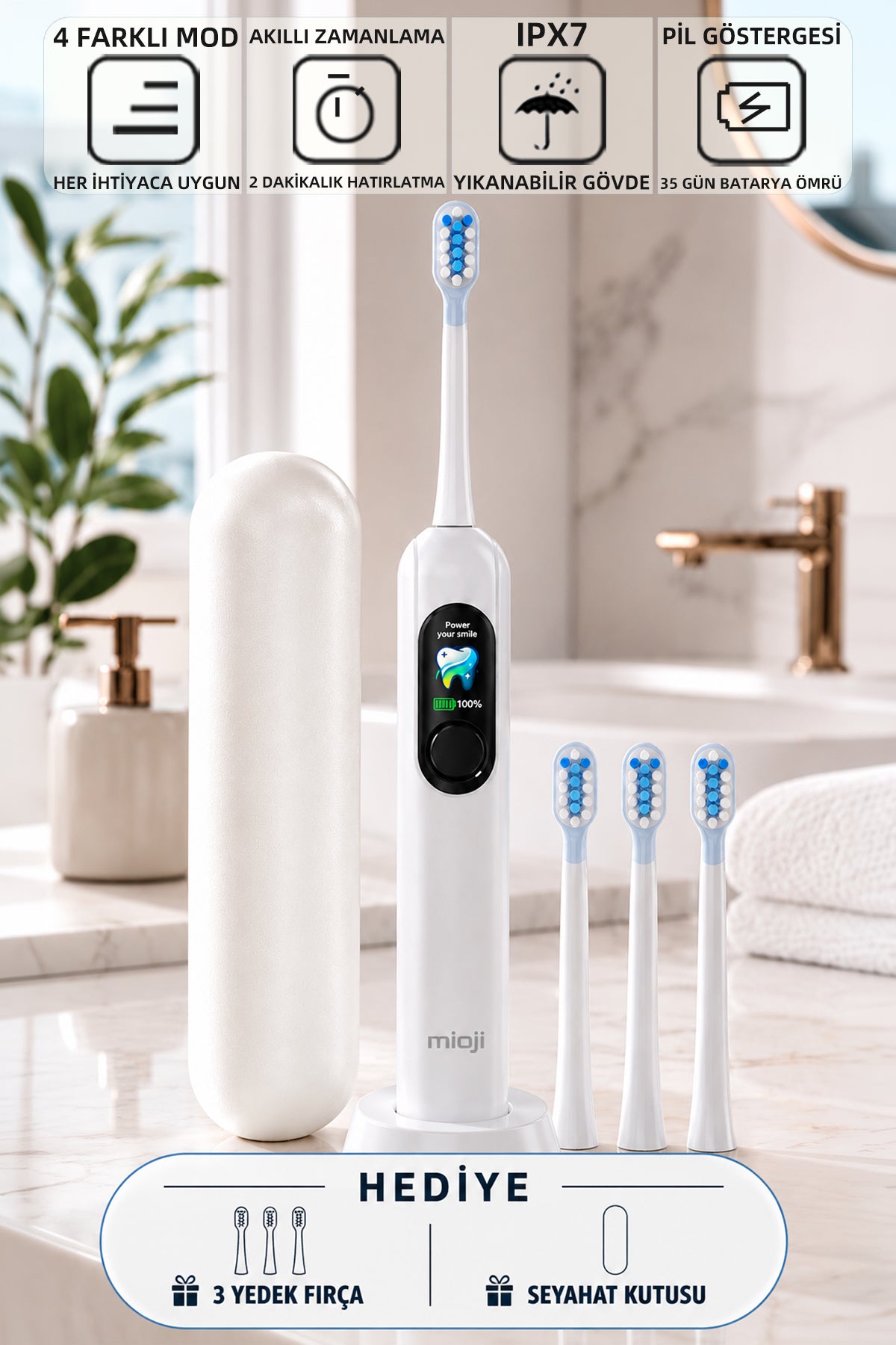 Mioji Oral B8 Care Diş Fırçası Beyaz