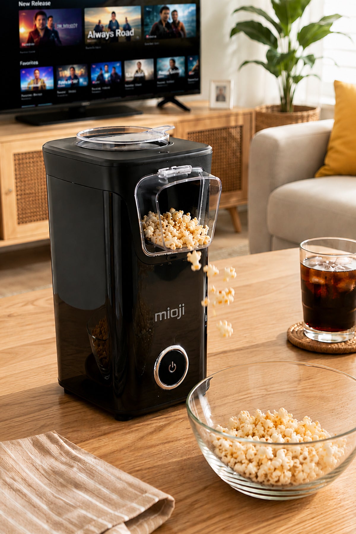 Mioji POPX1 Mısır Patlatma Makinesi Siyah