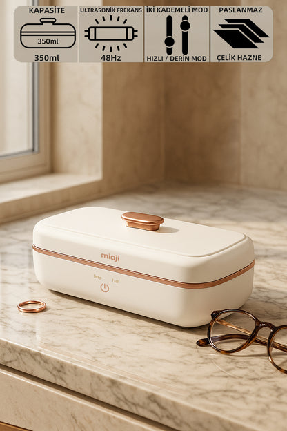 Mioji UV1C Takı Saat Gözlük Temizleyici Beyaz
