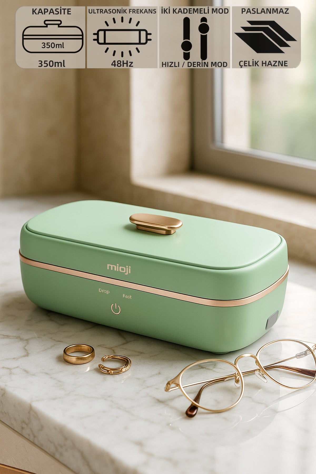 Mio UV1C Takı Saat Gözlük Temizleyici Yeşil