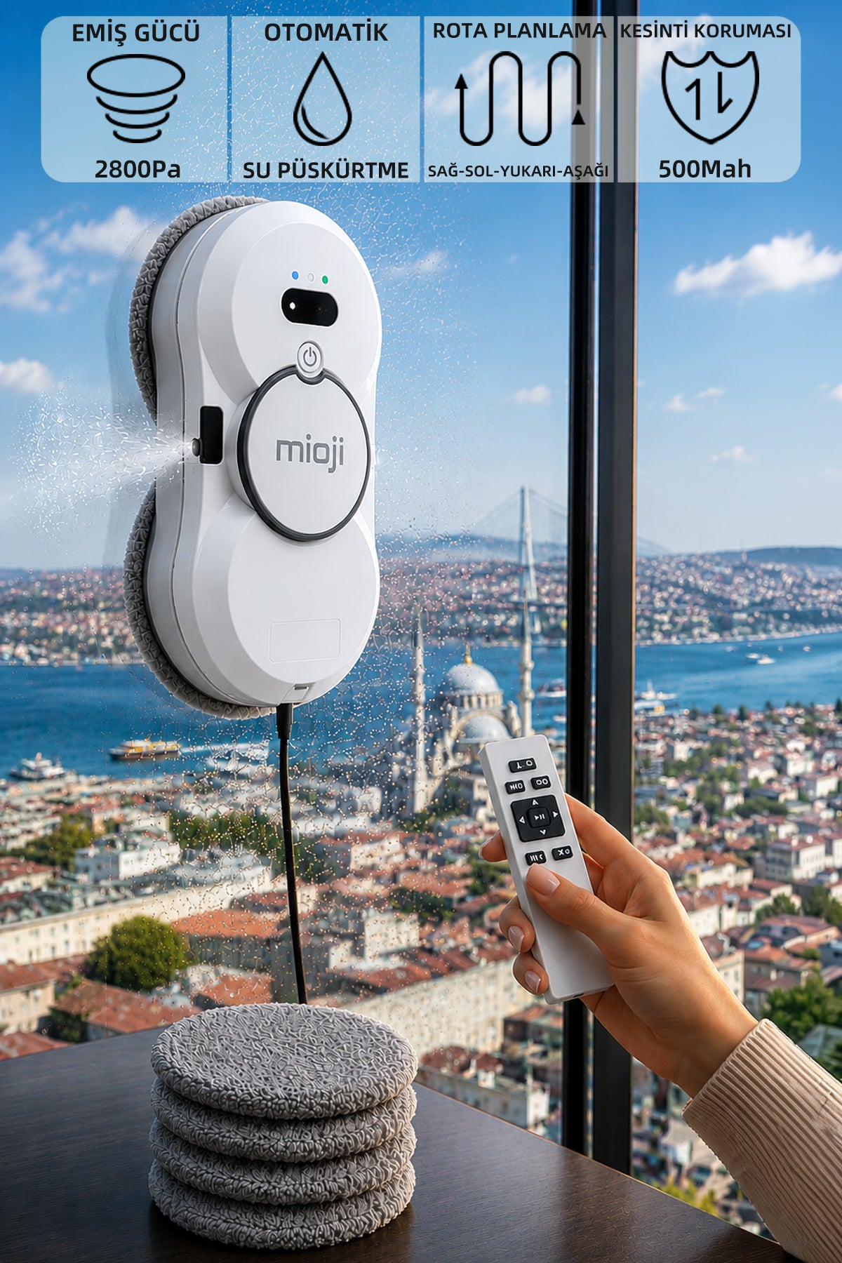 Mioji VLR2 Cam Temizleme Robotu Beyaz
